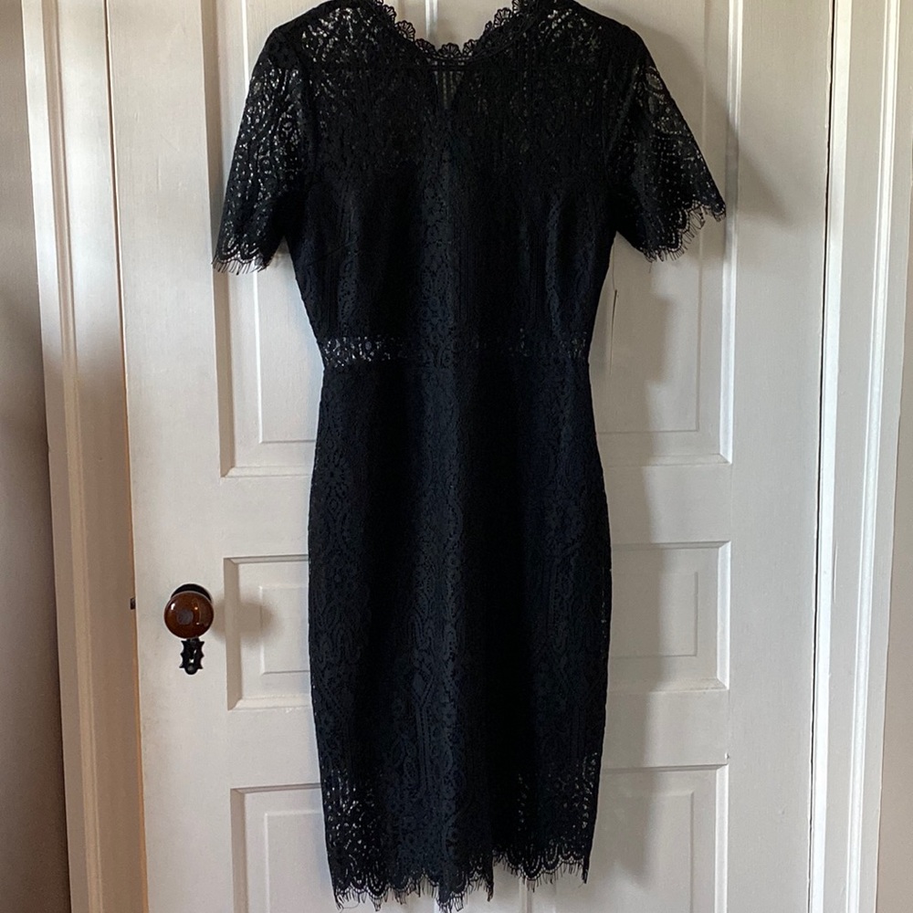 Lulus black lace midi dress
